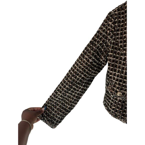 Heartloom Brown Tweed Twee Single Breasted Button Front Saffron Blazer Size XS - Picture 7 of 12